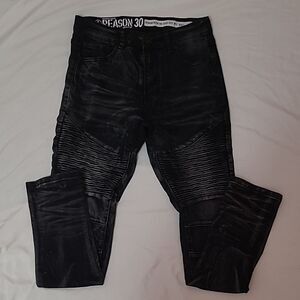 Reason supply co Ribbed Distressed Mulberry Moto Jeans Slim Fit Size 28 x 30